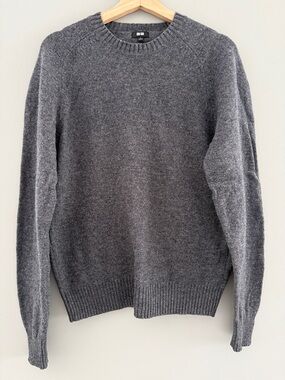 Uniqlo Unisex 100% Wool Grey Sweater - Small